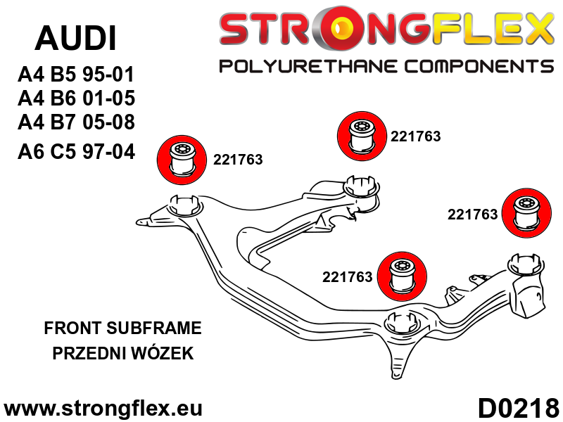 226224A: Busset voorste subframe SPORT