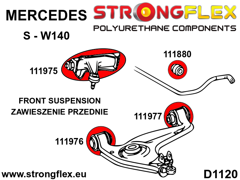 116250B: Full suspension  polyurethane bush kit