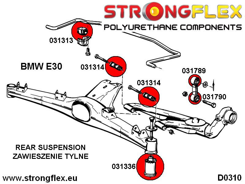 031314A: Rear trailing arm bush SPORT