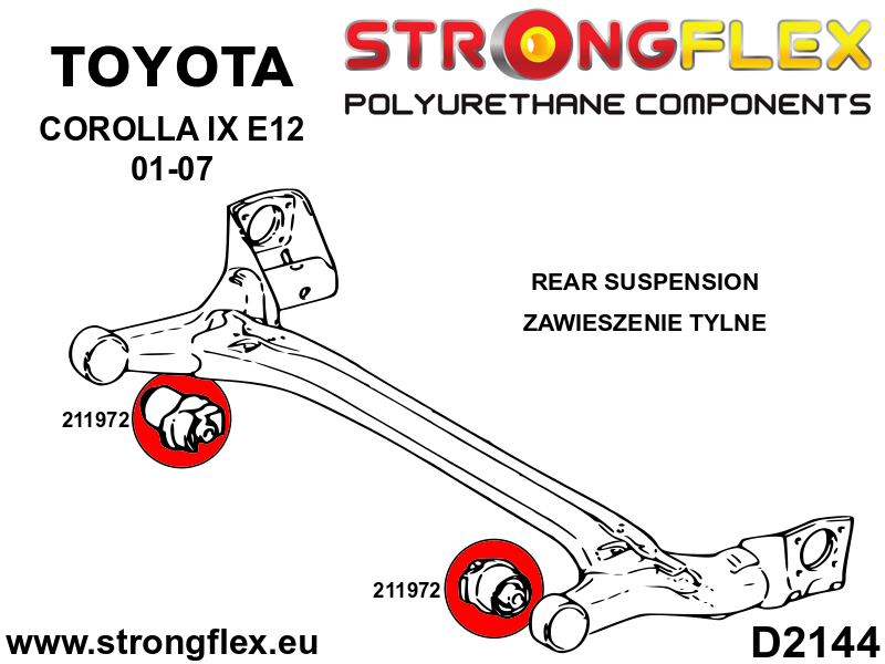 216265B: Front suspension and ream beam bush kit
