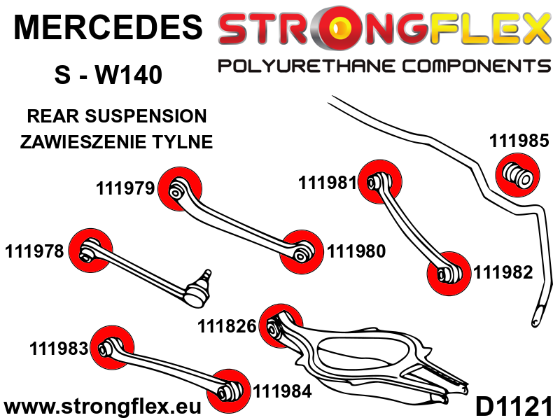 116250B: Full suspension  polyurethane bush kit