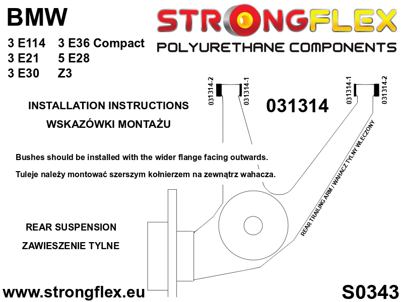 036052A: Suspension bush kit SPORT