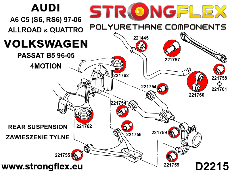 221445A: Rear anti roll bar bush SPORT