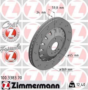 Zimmermann remschijf Formula Z vooras A3 Sportback  RS3 quattro A3 Sportback  RS3 quattro A3 Limousine  RS3 quattro