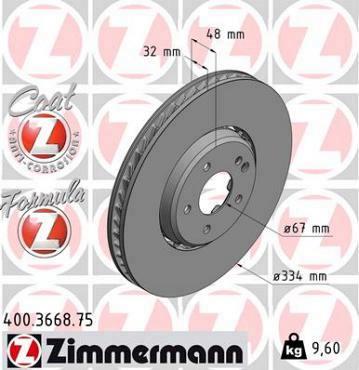 Zimmermann brake disc Formula Z front axle left AMG E,CLK,C-CLASS x210 x202 x208