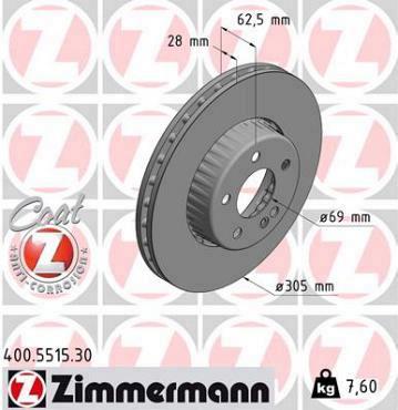 Zimmermann brake disc Formula S front axle E-CLASS x238) C-CLASS x205