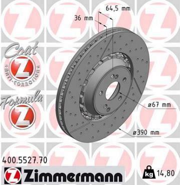 Zimmermann brake disc Formula Z front axle C-CLASS x205 C63 C63s