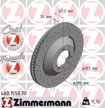 Zimmermann brake disc Formula Z front axle left 911 (997) 3.8 GT3