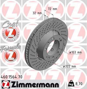 Zimmermann remschijf Formula Z vooras links 911 (993) 3.6 Turbo GT2 4 , 911 (993) 3.6 Turbo GT2 4 , 911 (993) 3.6 Turbo GT2 , 911 (993) 3.6 Turbo 4