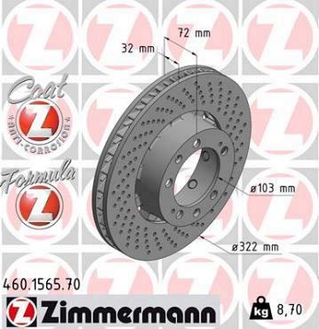 Zimmermann remschijf Formula Z vooras rechts 911 (993) 3.6 Turbo GT2 4 , 911 (993) 3.6 Turbo GT2 4 , 911 (993) 3.6 Turbo GT2 , 911 (993) 3.6 Turbo 4