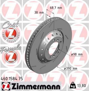 Zimmermann remschijf Formula Z vooras links PANAMERA (970) GTS/ Turbo (S)