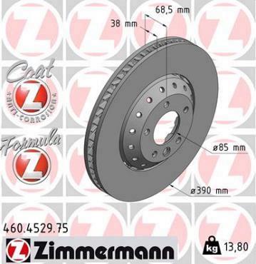 Zimmermann remschijf Formula Z vooras rechts CAYENNE (92A)