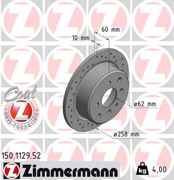 Rear perforated brake discs Zimmermann E30/E21