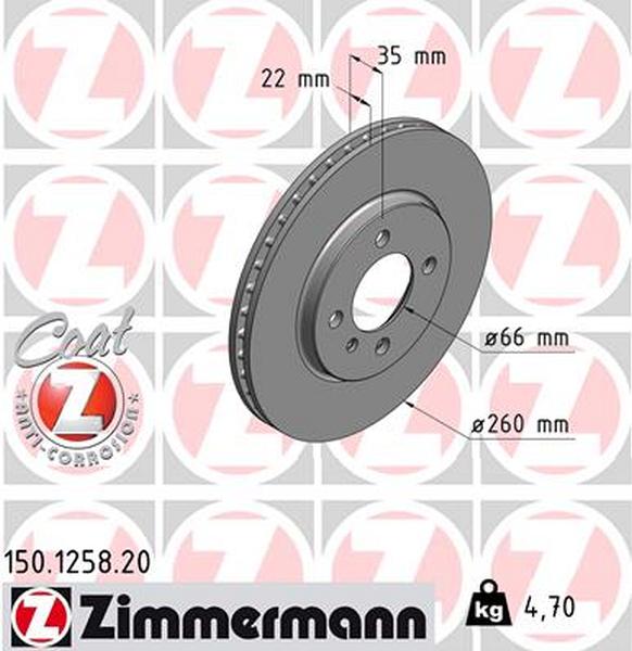 Front brake discs Zimmermann E30 325i