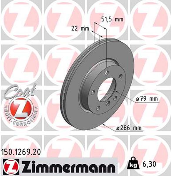 Voorzijde remschijven Zimmermann E36/E46