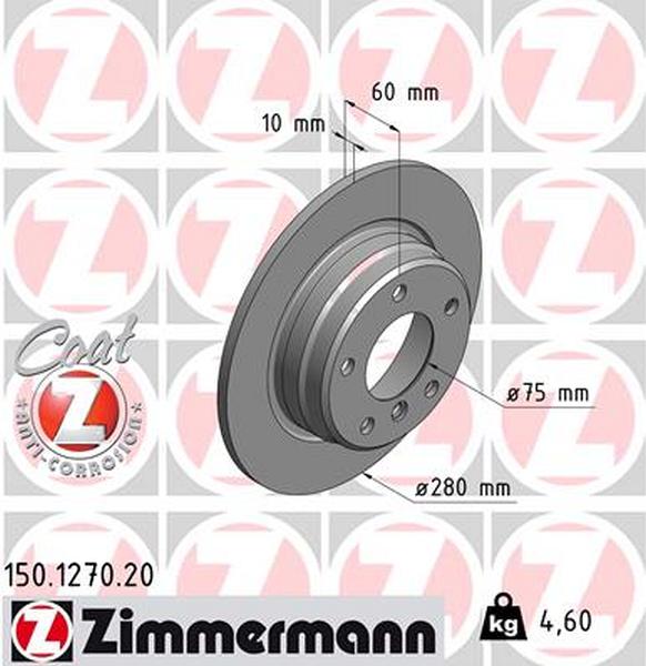 Achterzijde remschijven Zimmermann E36