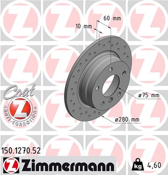 Rear perforated brake discs Zimmermann E36
