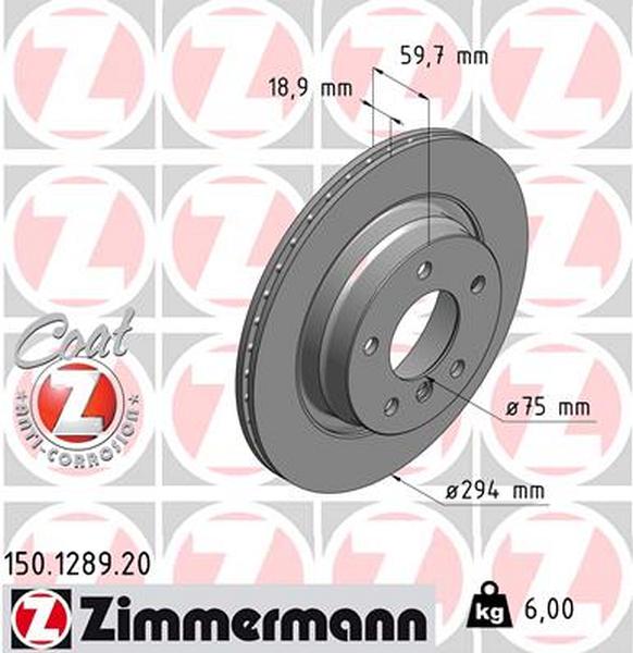 Rear brake discs Zimmermann E46 325i