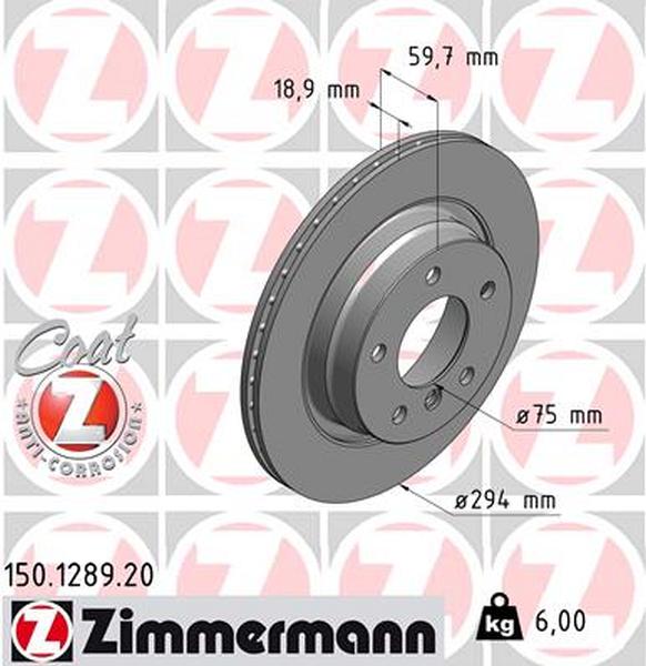 Achterzijde remschijven Zimmermann E46 325i