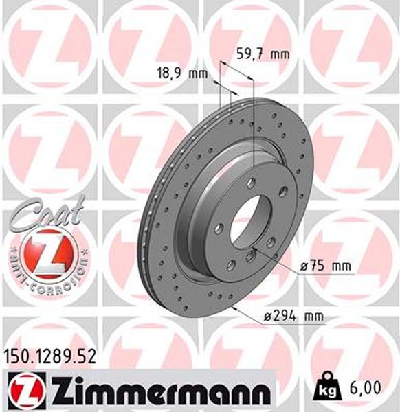 Rear perforated brake discs Zimmermann E46 325i