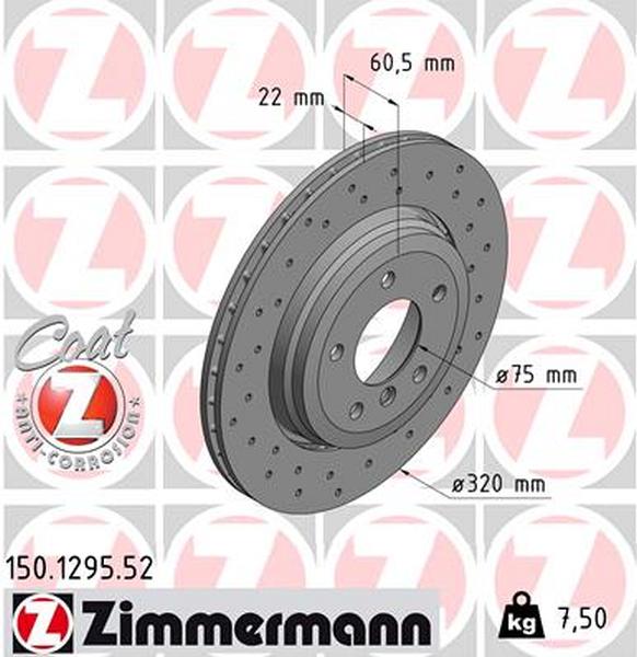 Achterzijde geperforeerde remschijven Zimmermann E46 330i