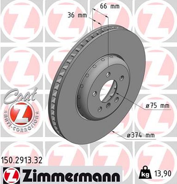 Zimmermann brake disc Formula F front axle right F01-F13 *50i *50D