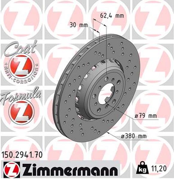 Zimmermann remschijf Formula Z vooras rechts 3  M3 Competition 3  M3 2 Coupe  M2