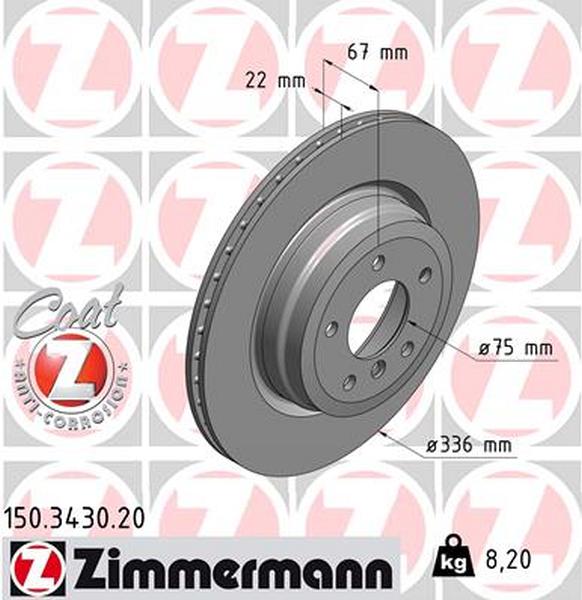 Brake discs rear Zimmermann (320d,335i-Alpina)