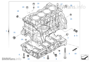 N45 (320si) bottom block with pistons