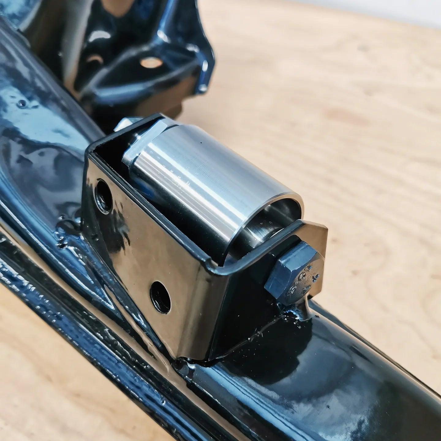 BMW E30 Gr.A DTM rear axle components - Double adjuster kit with spherical inner joints - horizontal mount (for OE trailing arm and subframe)