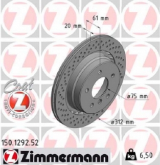 Rear perforated brake discs Zimmermann E36 M3/Z3M
