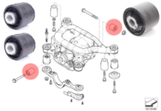 Originele diff ophang bussen E46/Z4 (non-M) 3 stuks