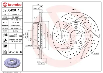 Brembo 338x26 Voor remschijven 2-delig sport 135i/M-performance set voor