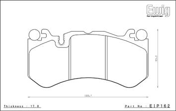 Endless remblokken AMG 6-pots voor (Brembo Staal) EIP162-N39S (AMG C190 X290 R190 W205 C218 W212 W213 X253 W222 A217)
