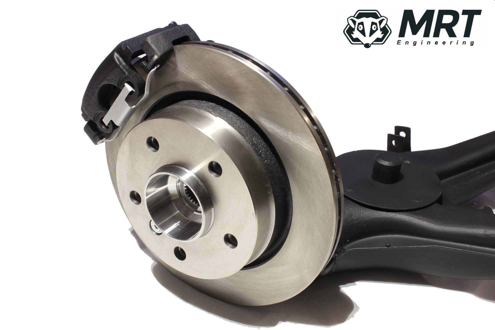 BMW E30 5-lug adapter kit (hubs / brakes) - Front hub + caliper adapters (without ABS)
