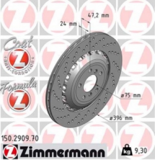 Zimmermann brake disc Formula Z rear axle left F10-F13 M5/M6