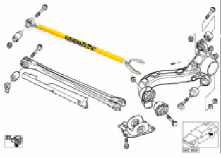 Instelbare bovenste camber arm achterzijde Alu E36/Z3 (uniball) Motorsport