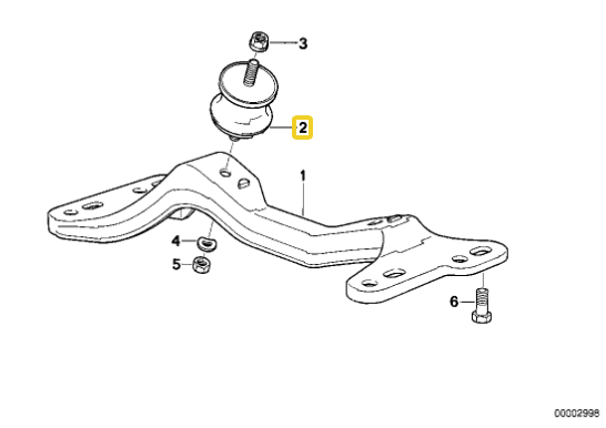 Aluminium met polyurethaan motor- en versnellingsbaksteunen BMW E36, E46