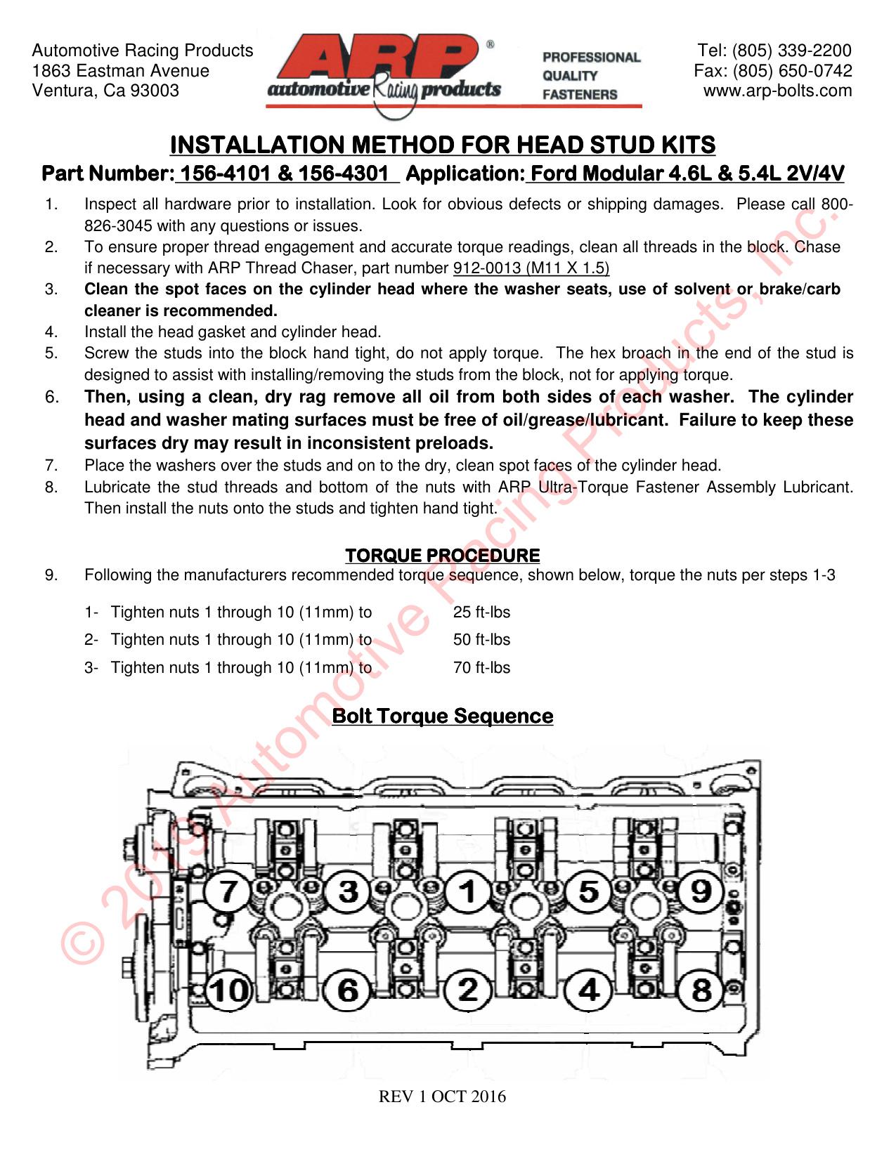 Ford Modular 4.6L 2V & 4V 12pt kopboutset