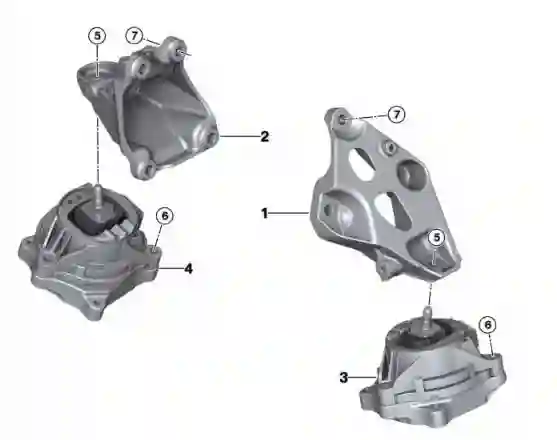 Aluminium engine mounts BMW F2X, F3X (not M models) – 6 cylinder engines