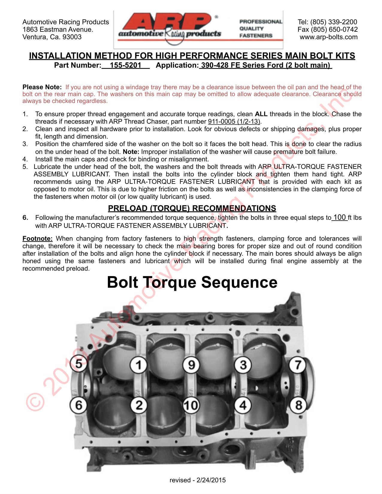 BB Ford 390-428 hoofdboutset