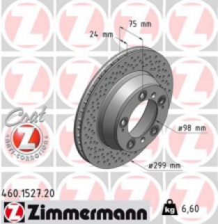 Rear perforated brake discs Zimmermann 911 996 and 997