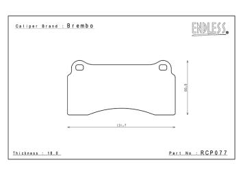 Endless brake pads brembo carbon ceramic rear RCP077-CCDA  (BMW M3, M4, Huracan, R8 V10)