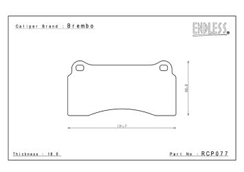 Endless remblokken brembo carbon keramisch achteras RCP077-CCDA (BMW M3, M4, Huracan, R8 V10)