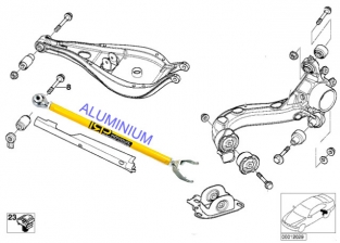 Instelbare camber arm achterzijde aluminium (uniball)