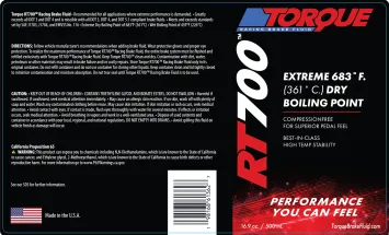 Torque RT700 race remvloeistof (ook geschikt voor straatgebruik)