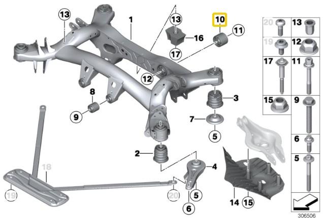 Differentieel aluminium bussen BMW F2X, F3X (niet M-modellen)