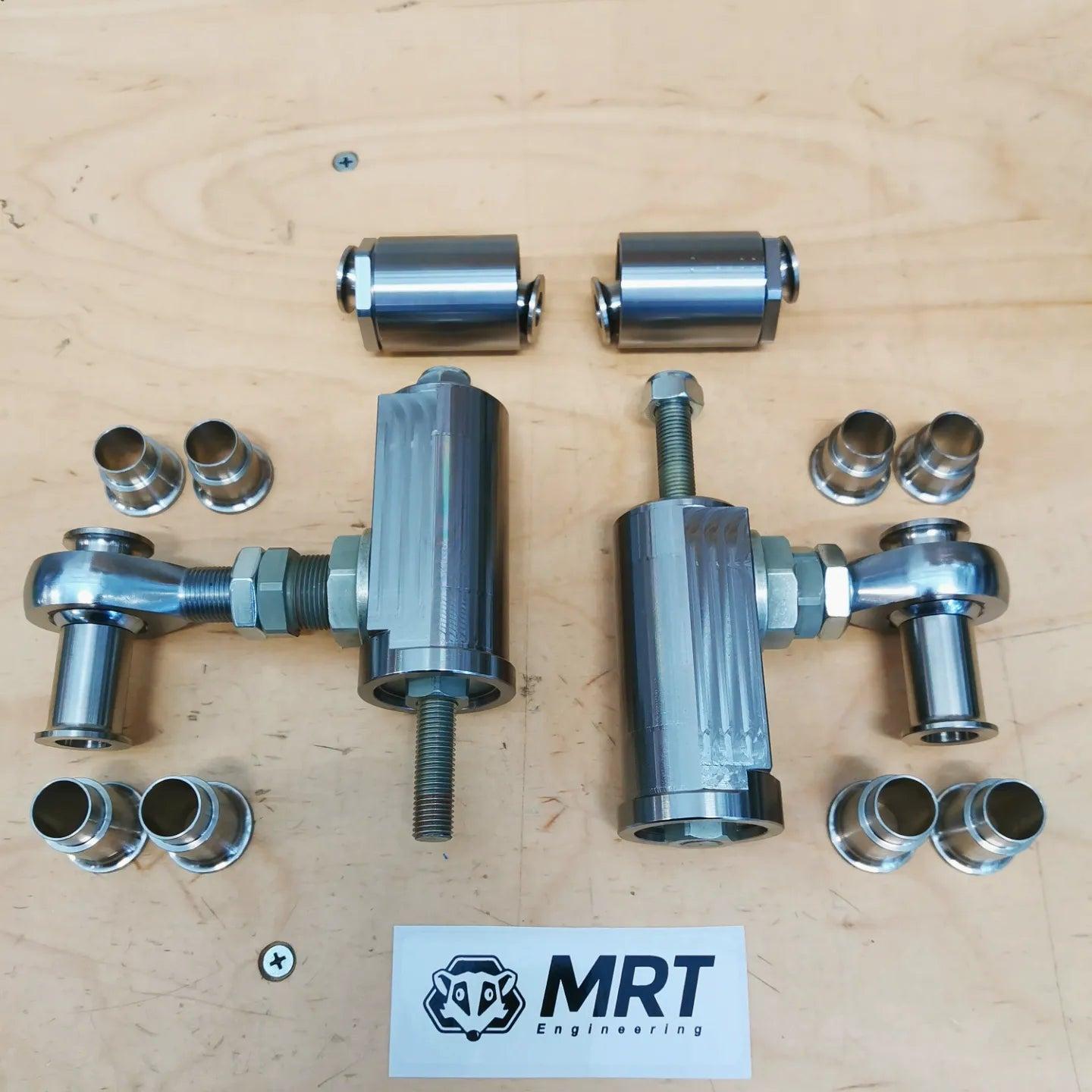 BMW E30 Gr.A DTM rear axle components - Double adjuster kit with spherical inner joints - horizontal mount (for OE trailing arm and subframe)