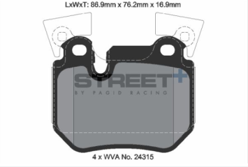Pagid street+ brake pads BMW brembo 2-pots (135i / M-performance) rear