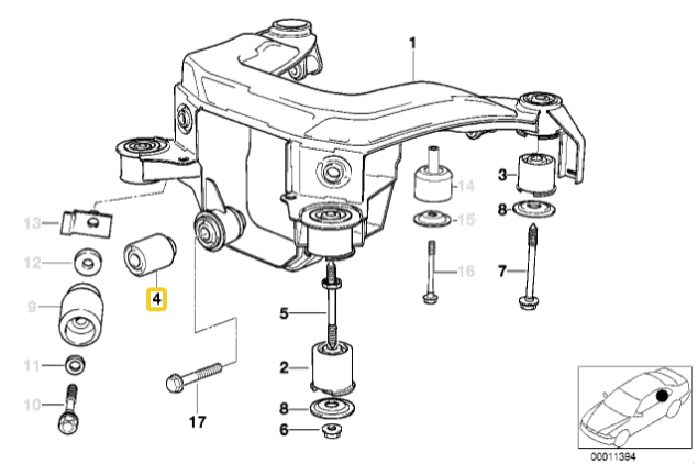 Differentieel aluminium bussen BMW E36 - Standaard/M3
